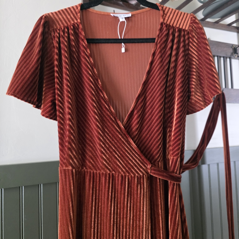 Baltic Born Rust Velvet Maxi Dress